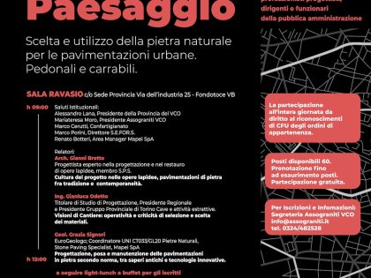 29 maggio 2024 – Materia, Identità, Paesaggio. Giornata di Formazione per professionisti progettisti, dirigenti e funzionari della pubblica amministrazione.